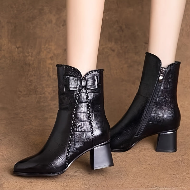 Terc - Botas de cuero y terciopelo ortopédicas para mujer