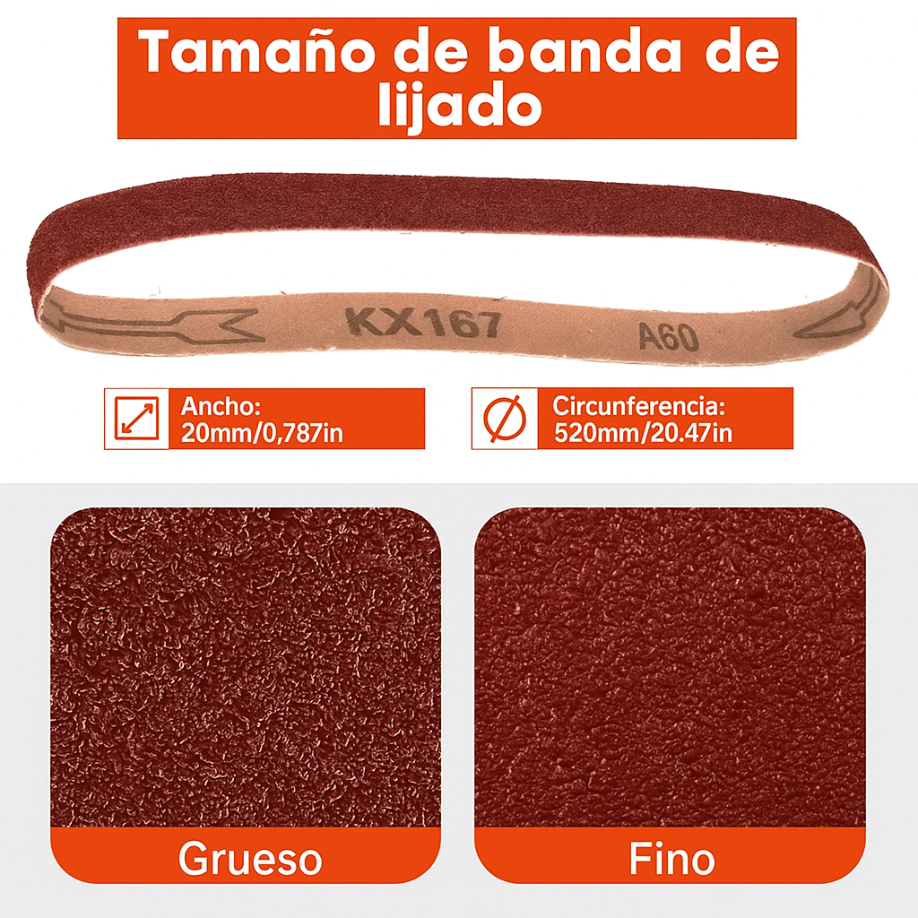 🔧 1 Adaptador de Lijadora de Banda ProFitGear™ + 20 Lijas Intercambiables