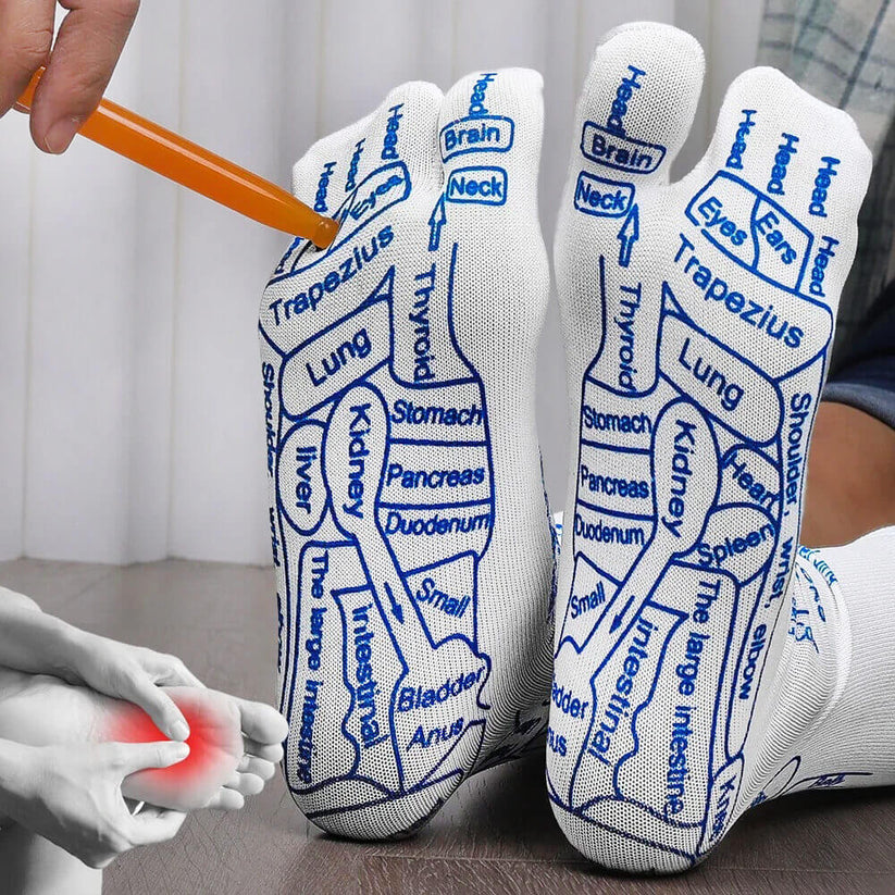 Calcetines para masaje, acupresión y reflexología (gratis herramienta de masaje)
