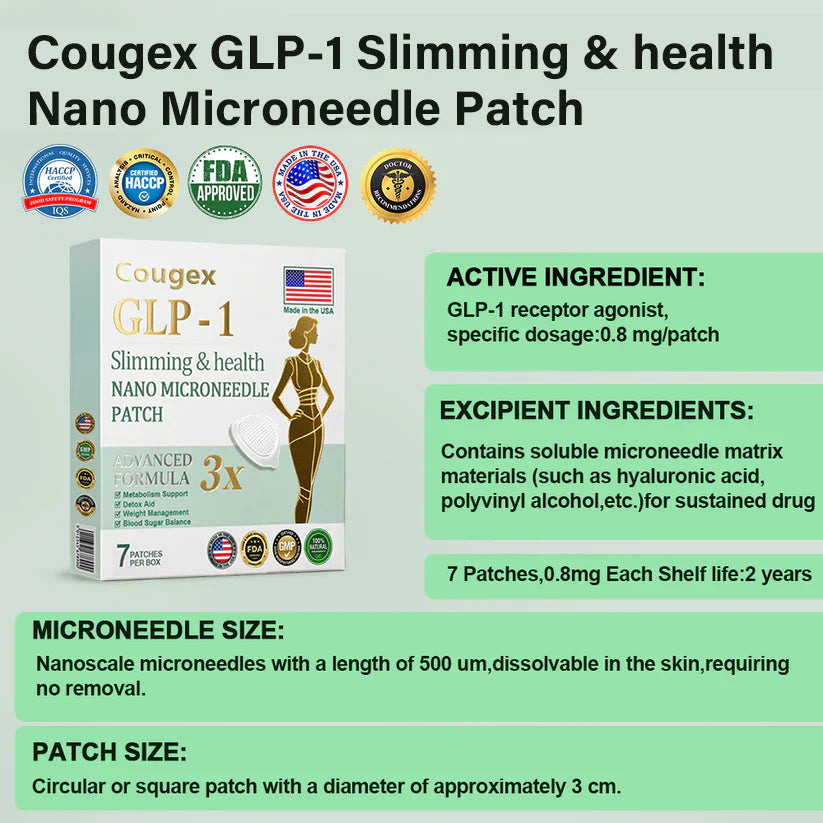 ¡PAGA 3 CAJAS LLEVA 6! Cougex® Parche de bienestar con nano-microagujas | Reduce los antojos + Liberación prolongada | Hecho en EE. UU.