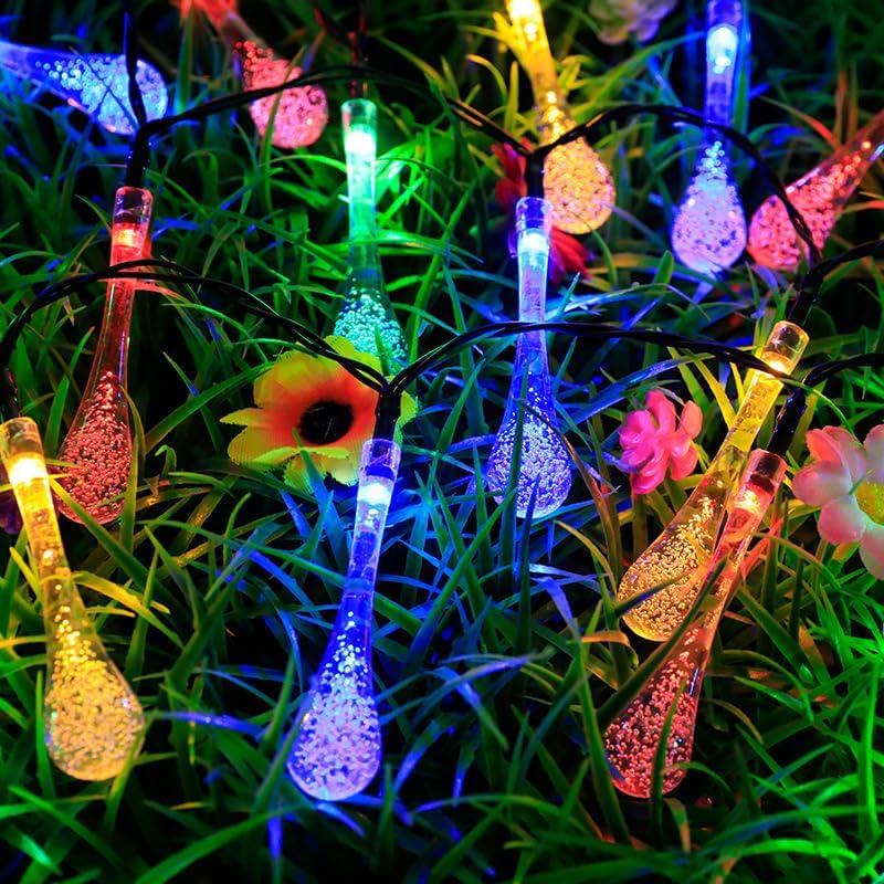 Luces Solares De Gota Multicolor x 100 BOMBILLOS (10 METROS)