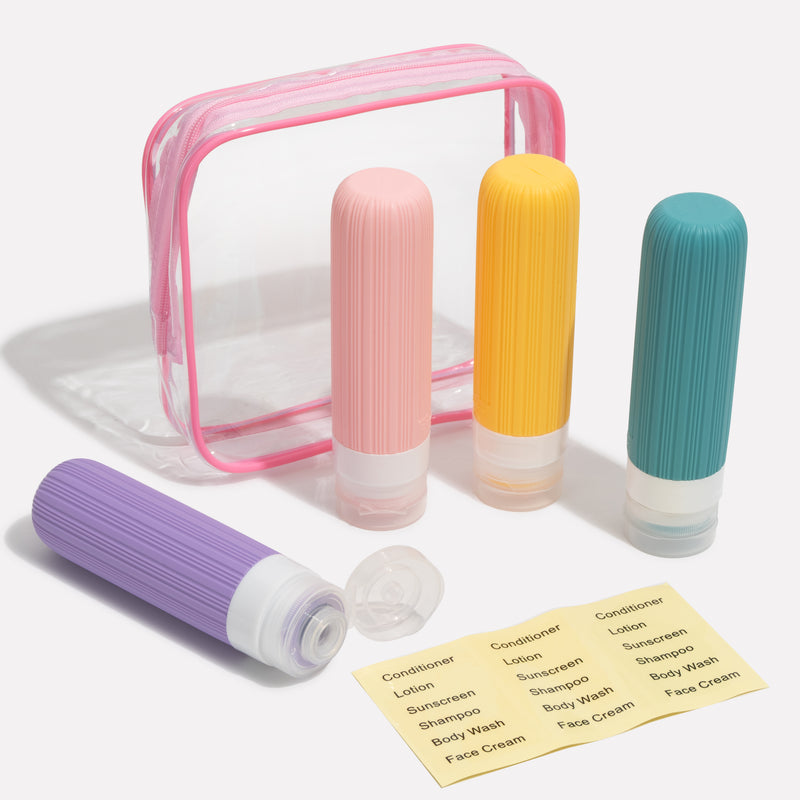 KIT x4 botellas de viaje portatiles (90 ml CDU)