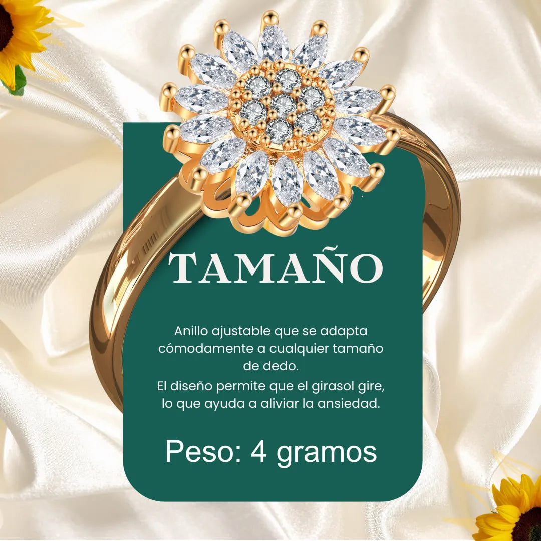 🌻Anillo De Girasol Giratorio🌻