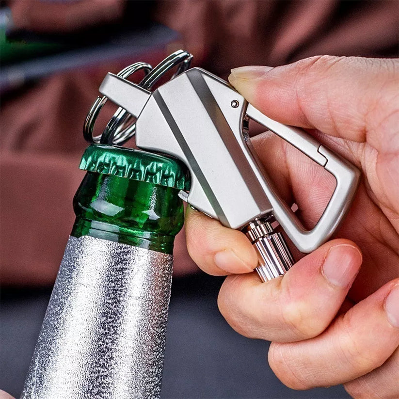Fire M19 Titanium • Llavero de chispa + Abridor de botellas