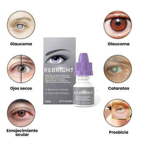 REBRIGHT👁️🎁NAFAZOLINA + HIPROMELOSA + CONDROITINA (Contra el ojo irritado, PREVIENE CEGUERA)