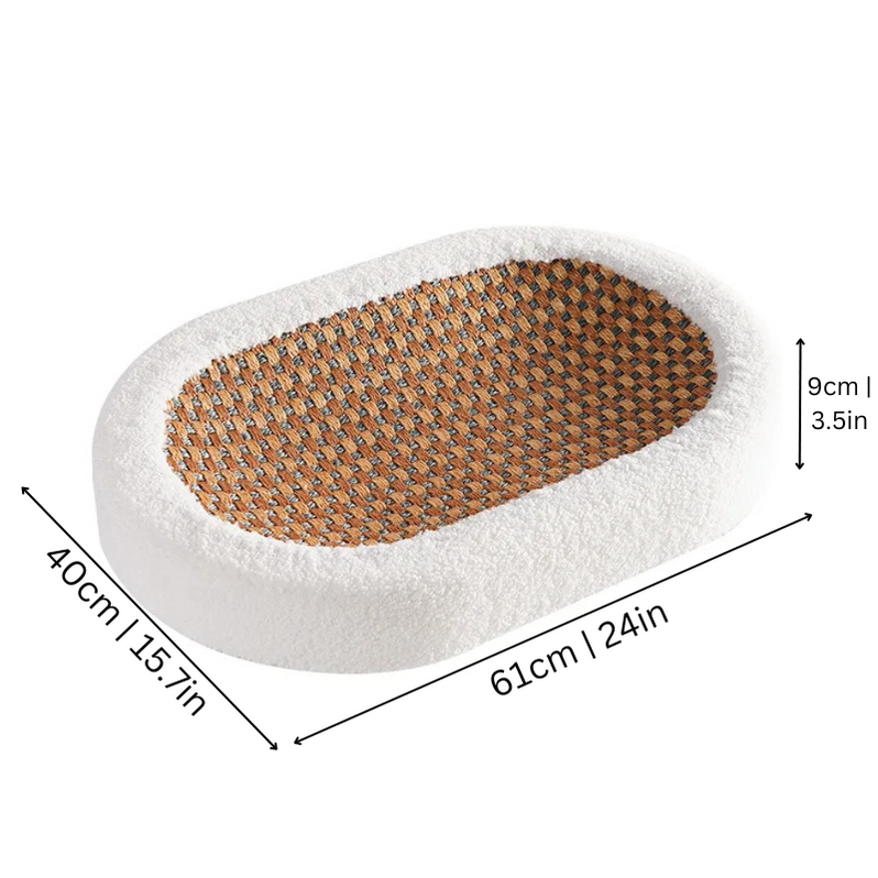 ScratchLounge🐈🛏️ Cama de felpa lujosa para gatos con superficie rascable