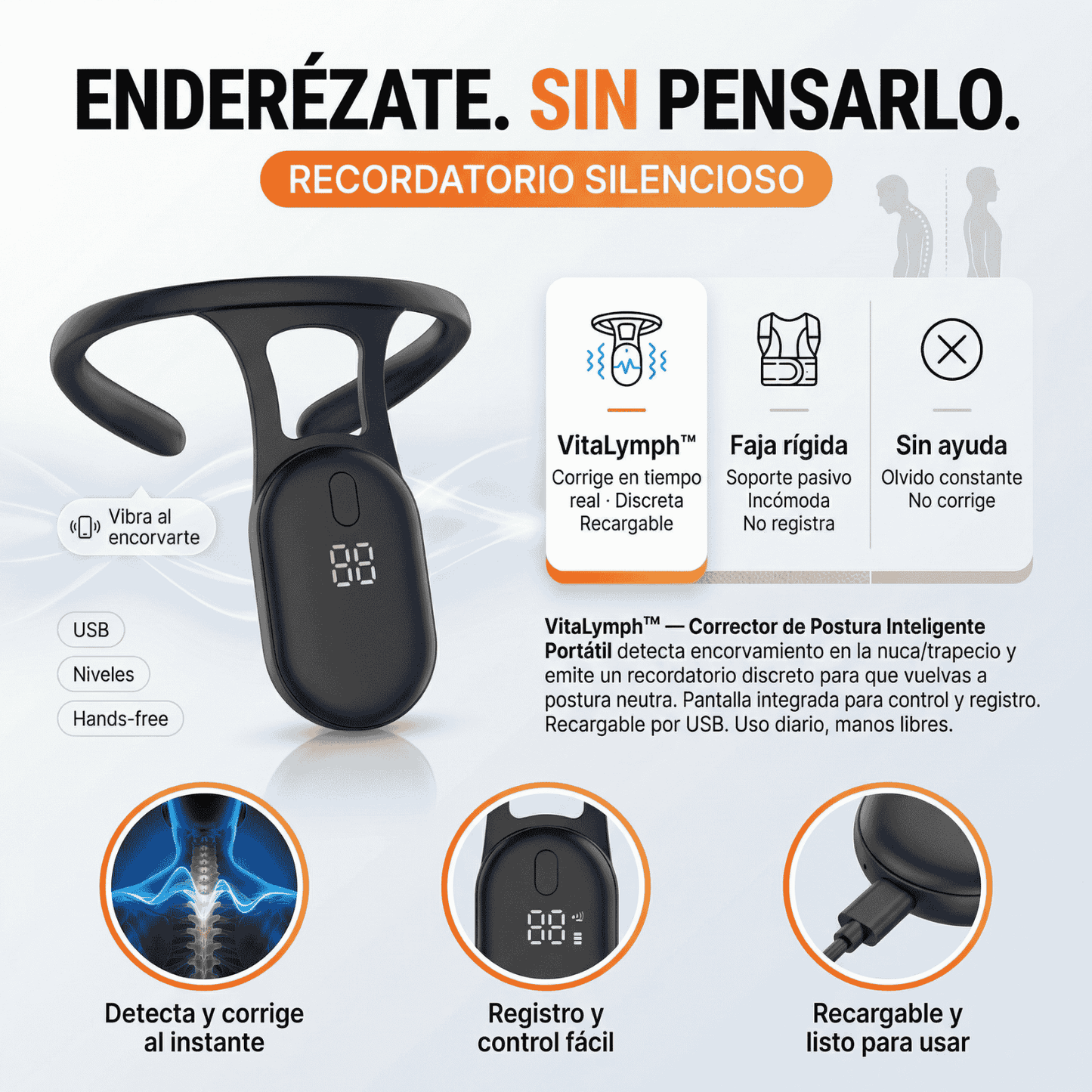 VitaLymph™ - Corrector de postura inteligente