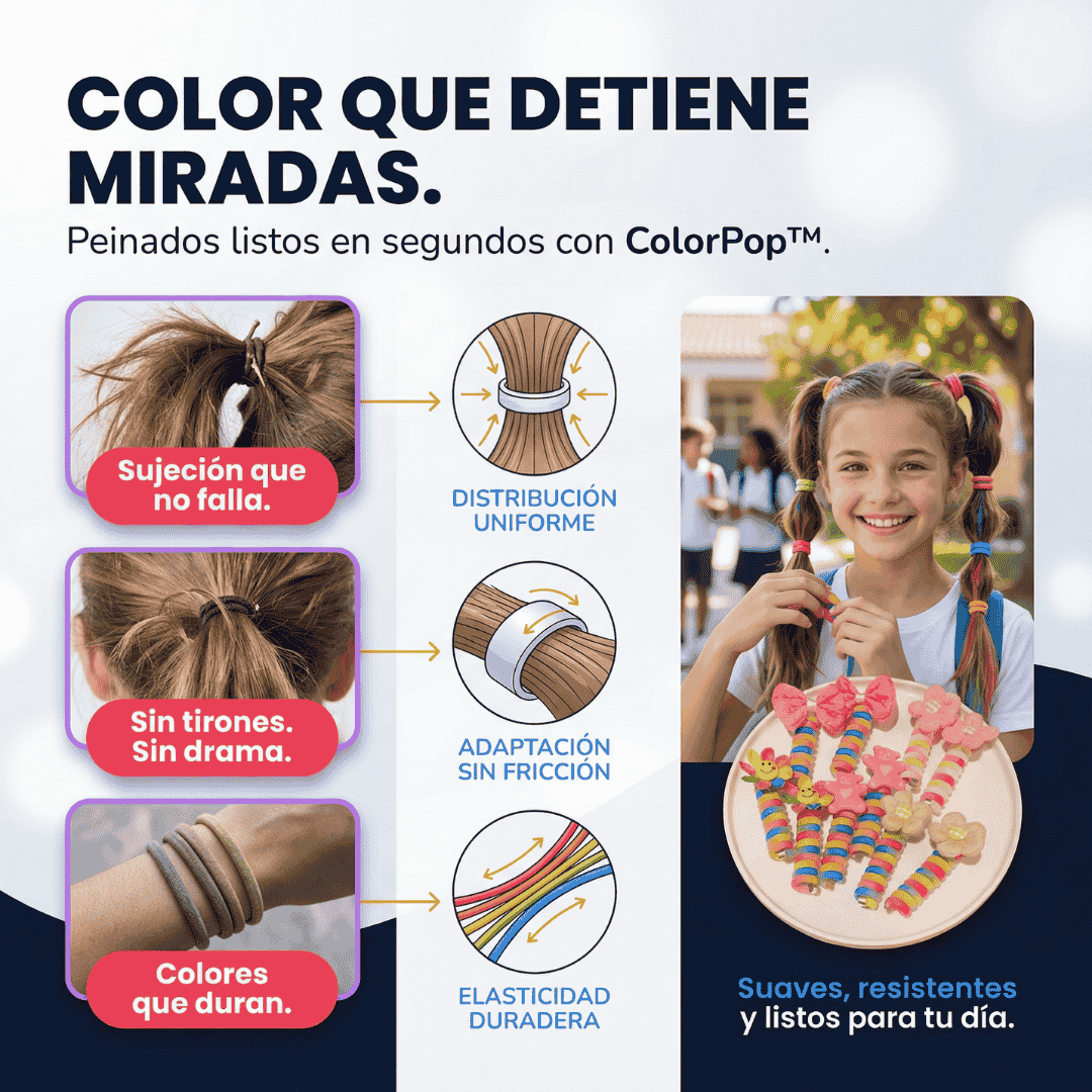 🌈SETx5 COLETAS DE RESORTE MULTICOLOR🌈