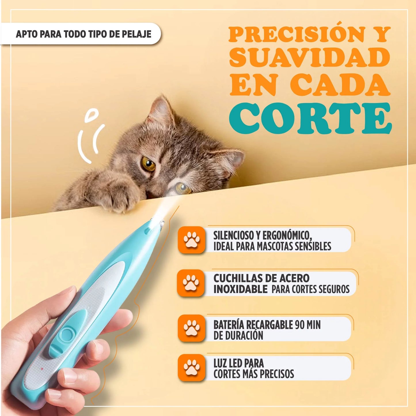 PetGlow Trimmer™ – Afeitadora ergonómica antipulgas y garrapatas