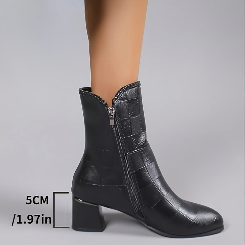 Terc - Botas de cuero y terciopelo ortopédicas para mujer