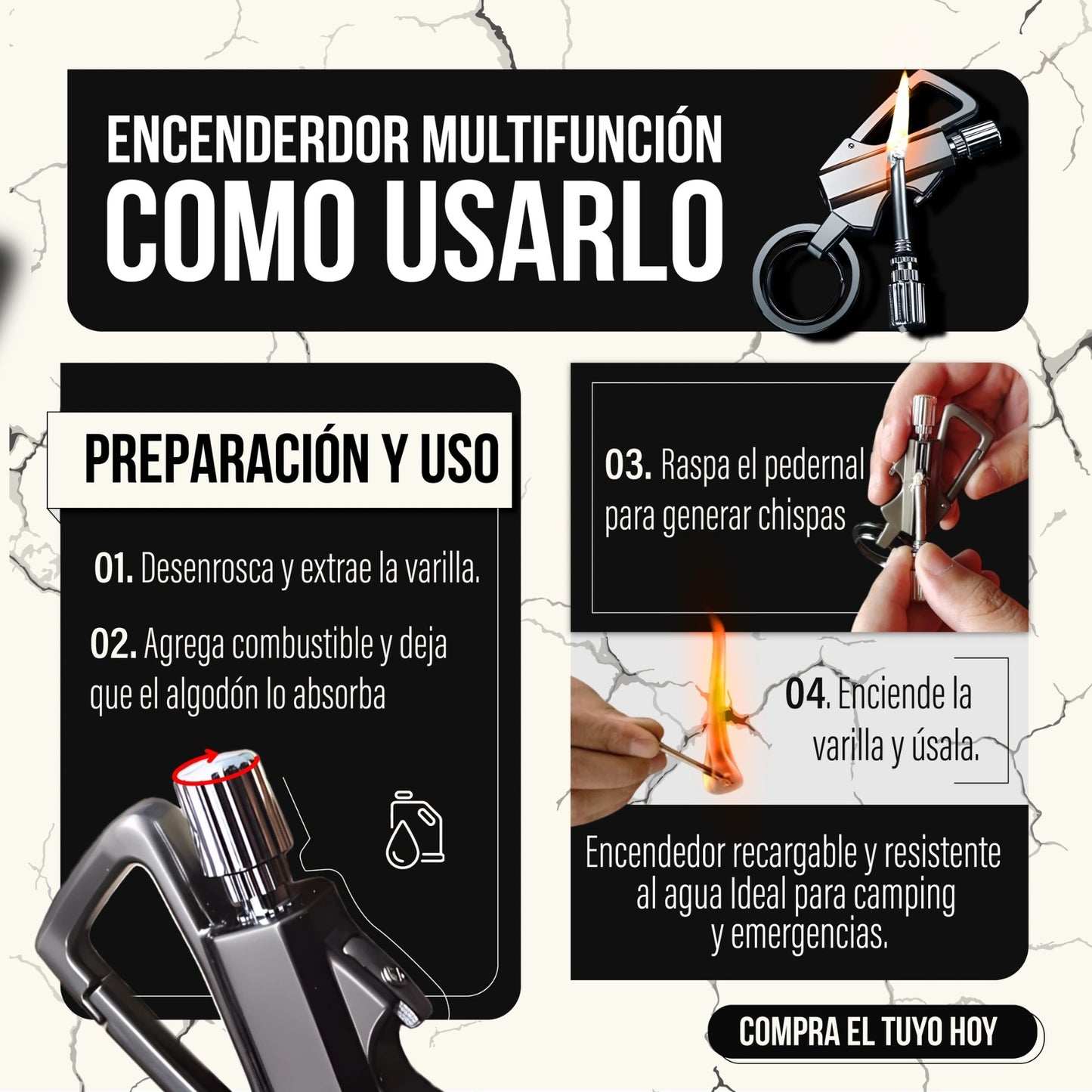 🔥 Vulcano™ Encendedor 3 En 1 – El encendedor todo terreno que siempre te acompaña 🔥