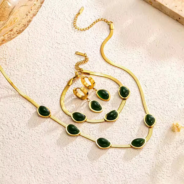 💚COLLAR + ARETES + PULSERA + EMPAQUE DE LUJO💚