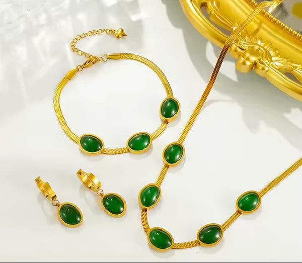 💚COLLAR + ARETES + PULSERA + EMPAQUE DE LUJO💚