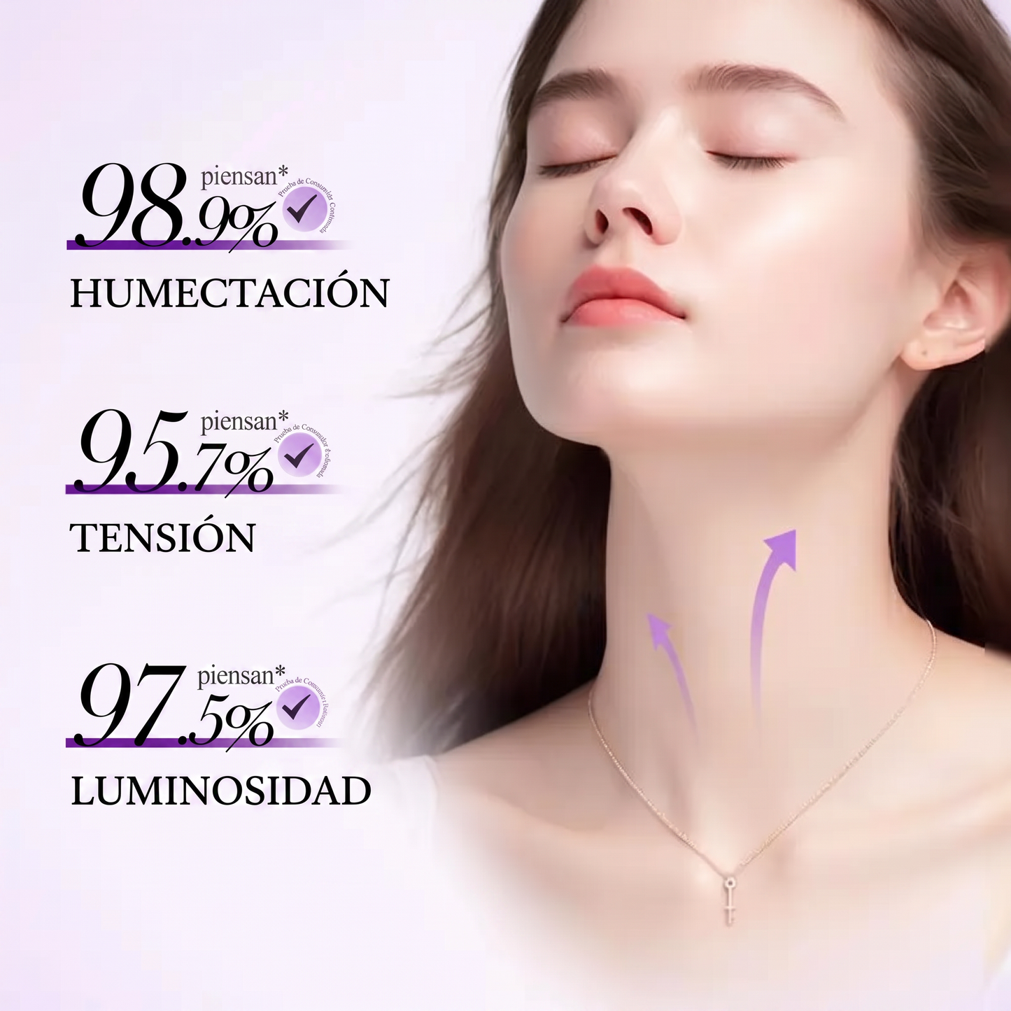 Collagen Fullerene - Crema reafirmante para el cuello, cinco rodillos para masaje