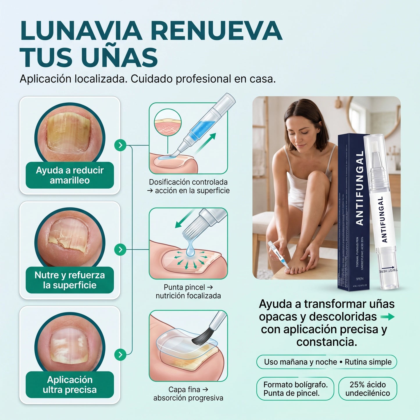 Lápiz renovador de uñas: revitaliza las uñas opacas y dañadas. (Pack x3, x6, x9)
