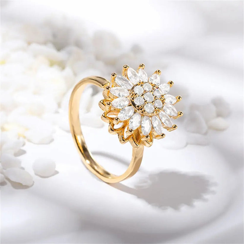 🌻Anillo De Girasol Giratorio🌻