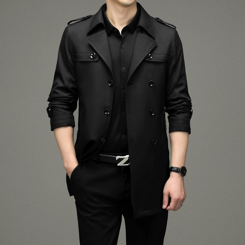 Chaqueta Gabardina Cruzada Para Hombre