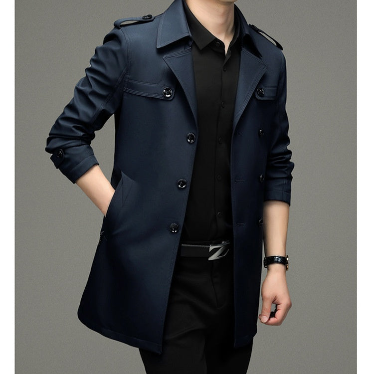 Chaqueta Gabardina Cruzada Para Hombre