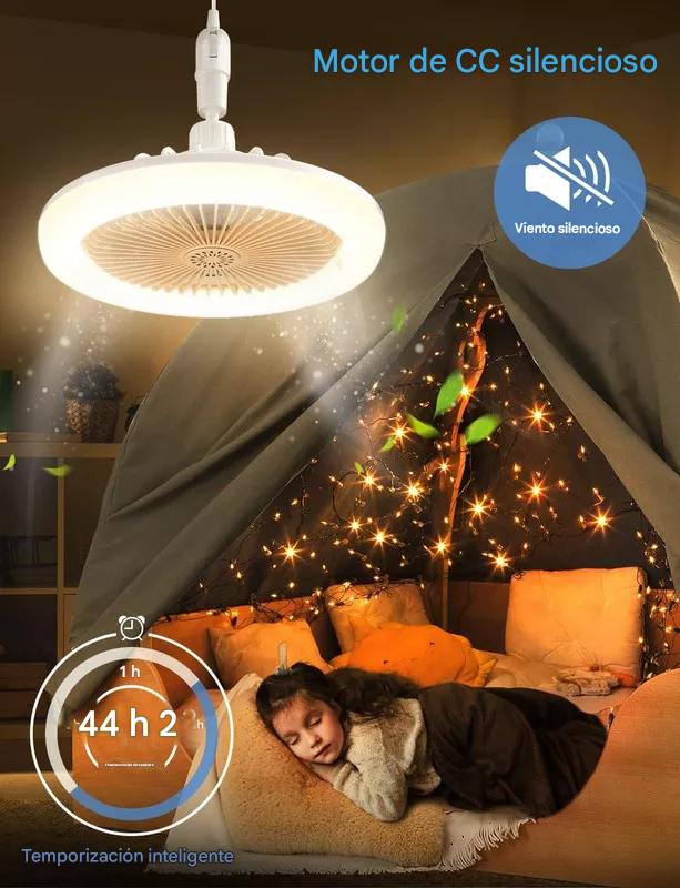 Lunabreeze - Ventilador de techo con luz LED regulable de 360°