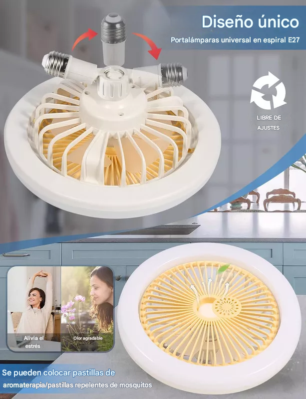 Lunabreeze - Ventilador de techo con luz LED regulable de 360°