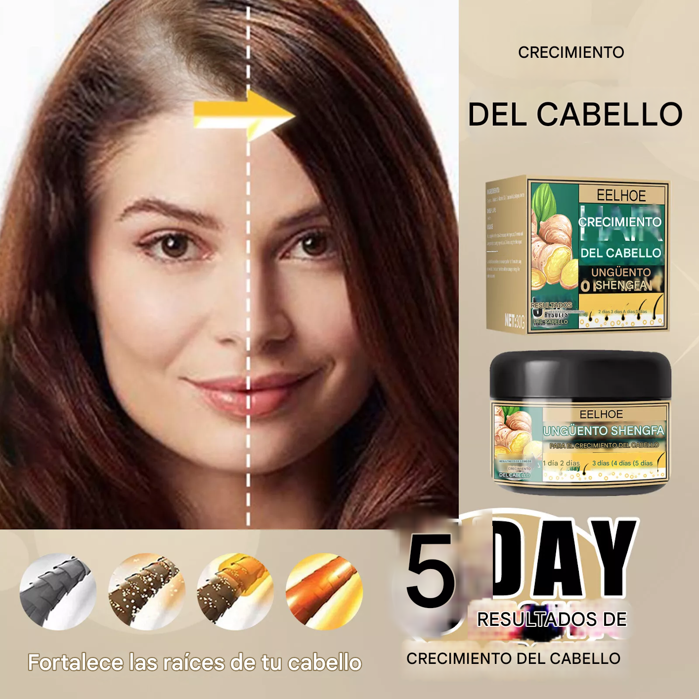 🔥PROMO 2x1 GingerGrow™ Active Formula - Crema De Jengibre Para El Crecimiento Del Cabello🔥