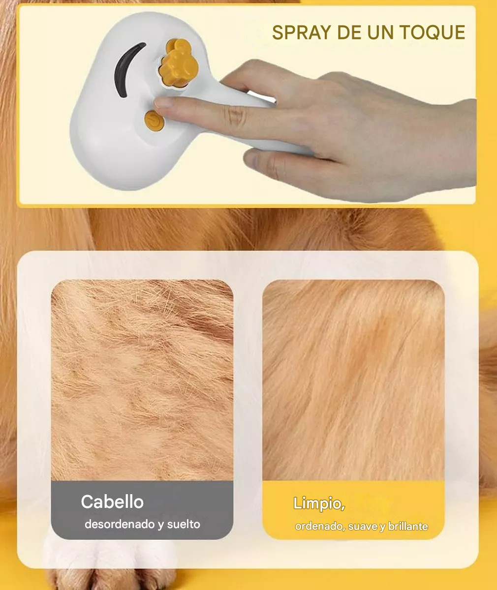 PetGlow™ - Cepillo De Vapor 3 En 1