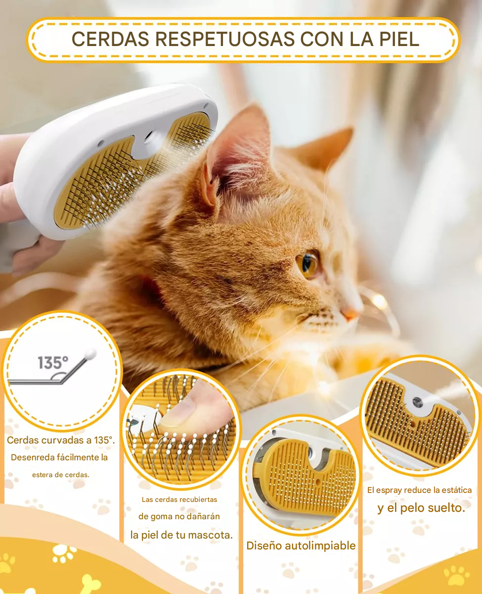PetGlow™ - Cepillo De Vapor 3 En 1