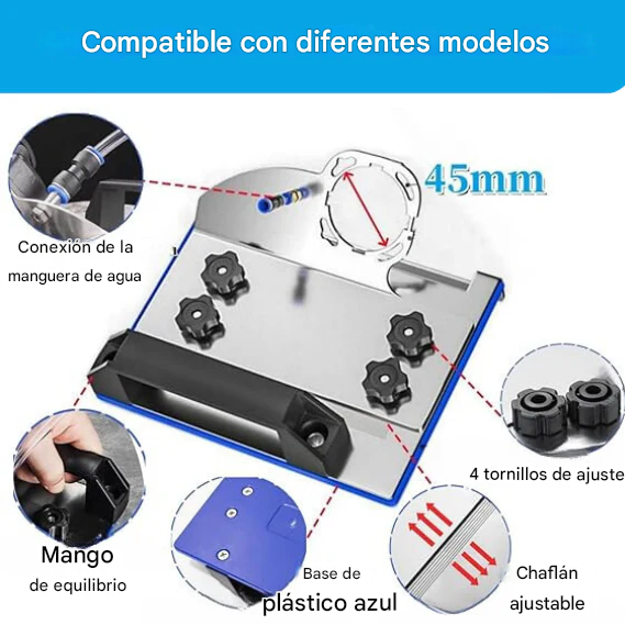 Soporte de amoladora⚒️🪚 angular para cortar azulejos🧩 y baldosas en bisel de 45