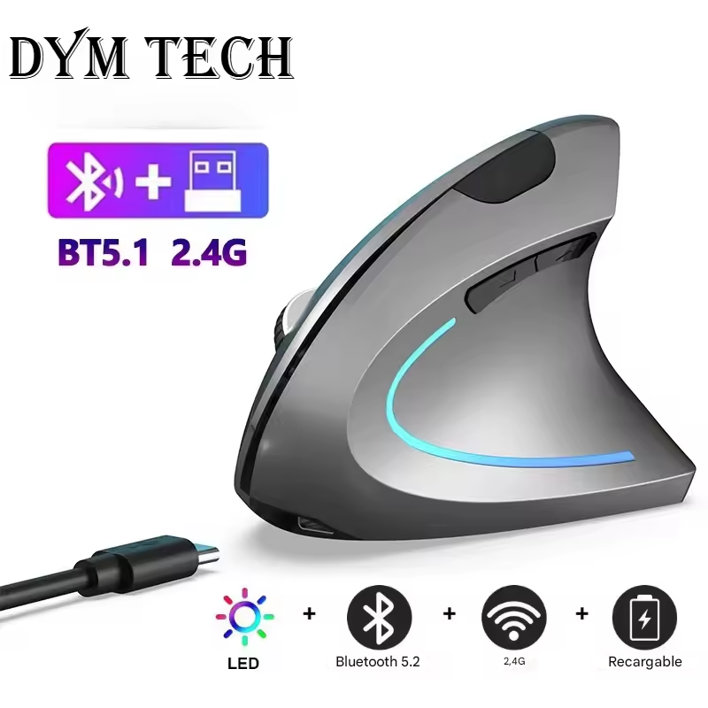 ErgoLift™ - Mouse Óptico Vertical Ergonómico Inalámbrico Recargable Por USB