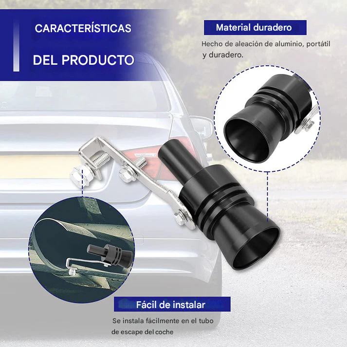 TurboRoar™- Tubo de escape de gran tamaño (automóviles y motocicletas)