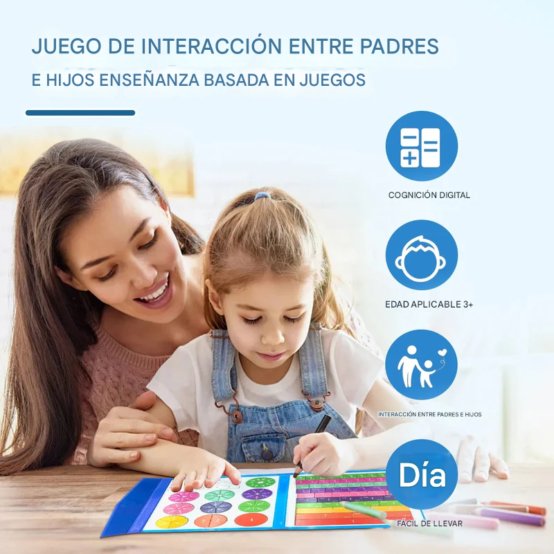 Rompecabezas🧩 de fracciones Montessori🎓 con imán