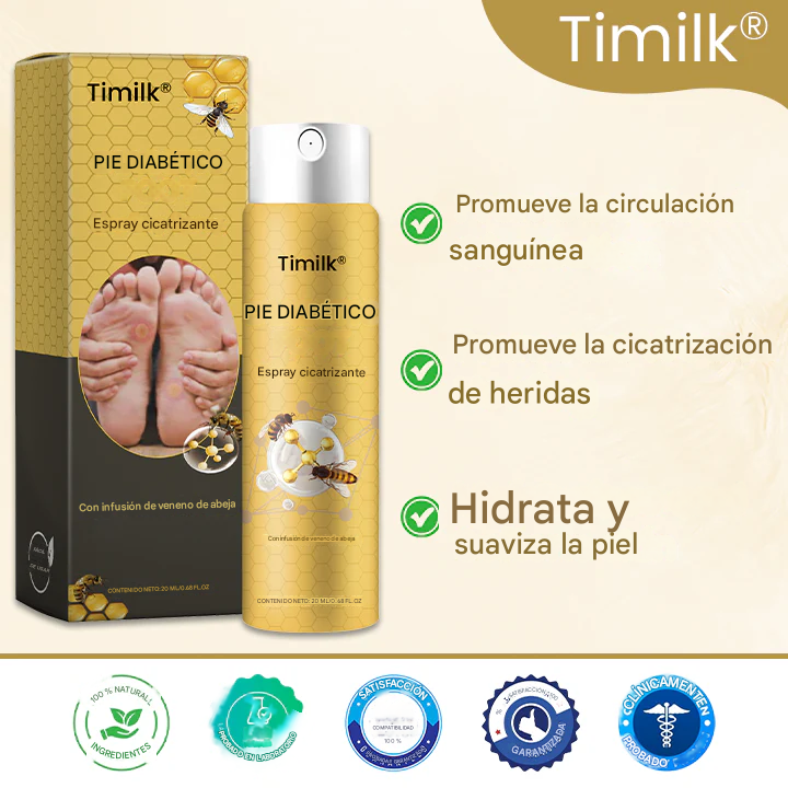 🔥PROMO 2X1 🎁 Timilk® Spray Curativo para Pie Diabético - Con Infusión de Veneno de Abeja