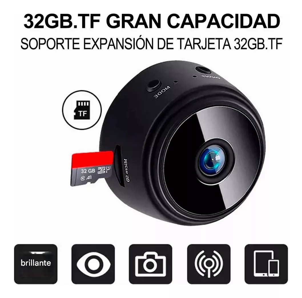 VISION 360 - Mini cámara Espia 1080 Full HD - Inalámbrica - WIFI (Incluye Software Gratis)