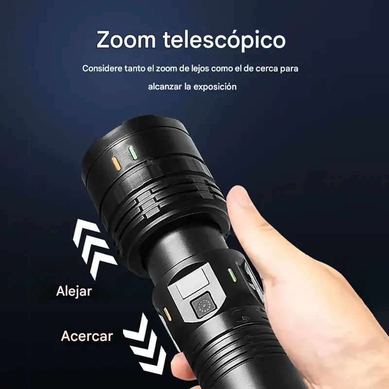 Linterna táctica recargable – Hasta 200 m de alcance