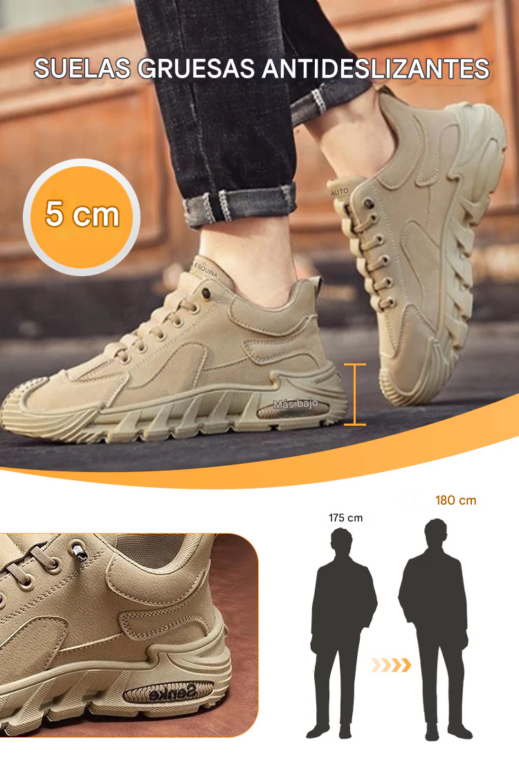 UrbanWalkers - Zapatillas Casual para Hombre con Suela Gruesa Antideslizante
