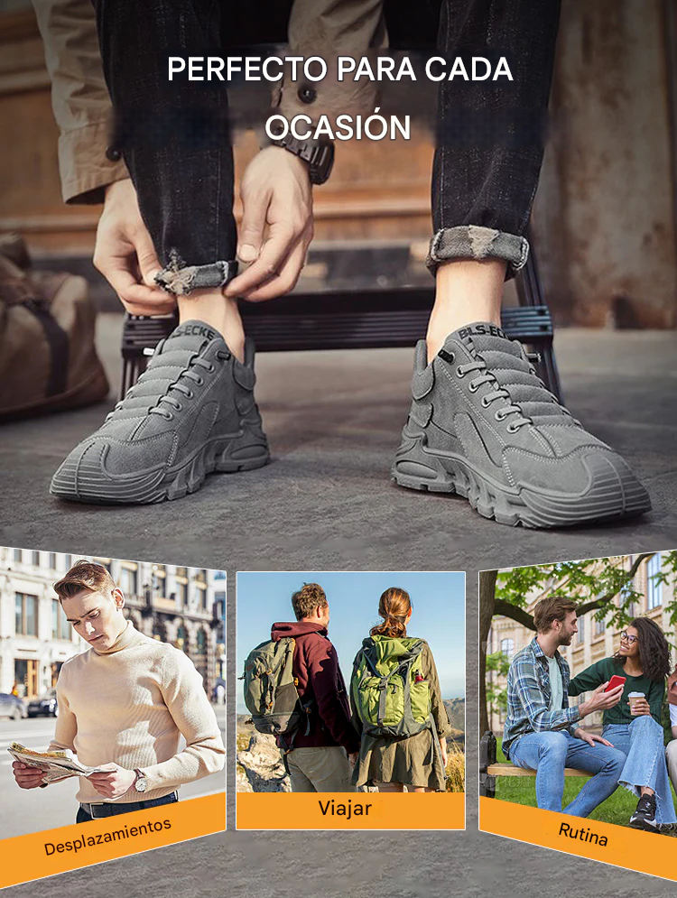 UrbanWalkers - Zapatillas Casual para Hombre con Suela Gruesa Antideslizante