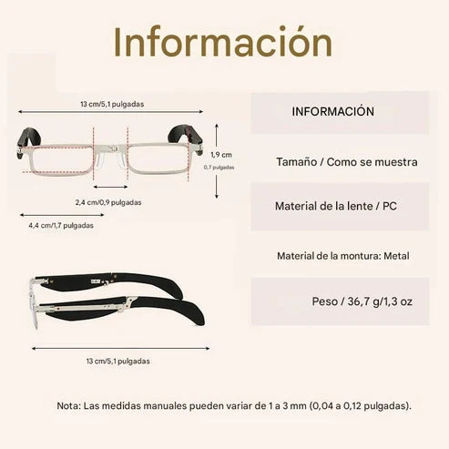 Glasses - Gafas de Lectura Plegables Anti Luz Azul con Estuche.