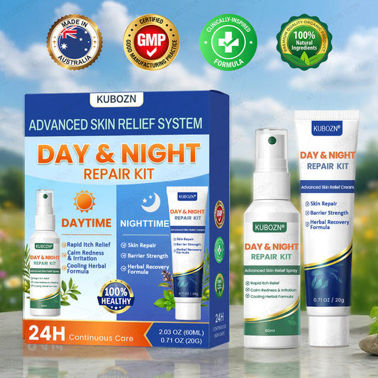 Sistema De Reparación Diurna Y Nocturna Para La Psoriasis: Dúo De Alivio 100 % Libre De Esteroides Para Placas, Descamación Y Picazón.