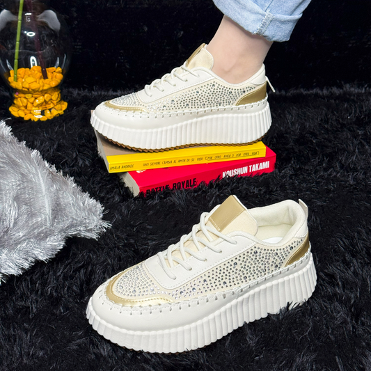 ✨ Brillex™– Tenis ortopédicos de plataforma con strass para mujer