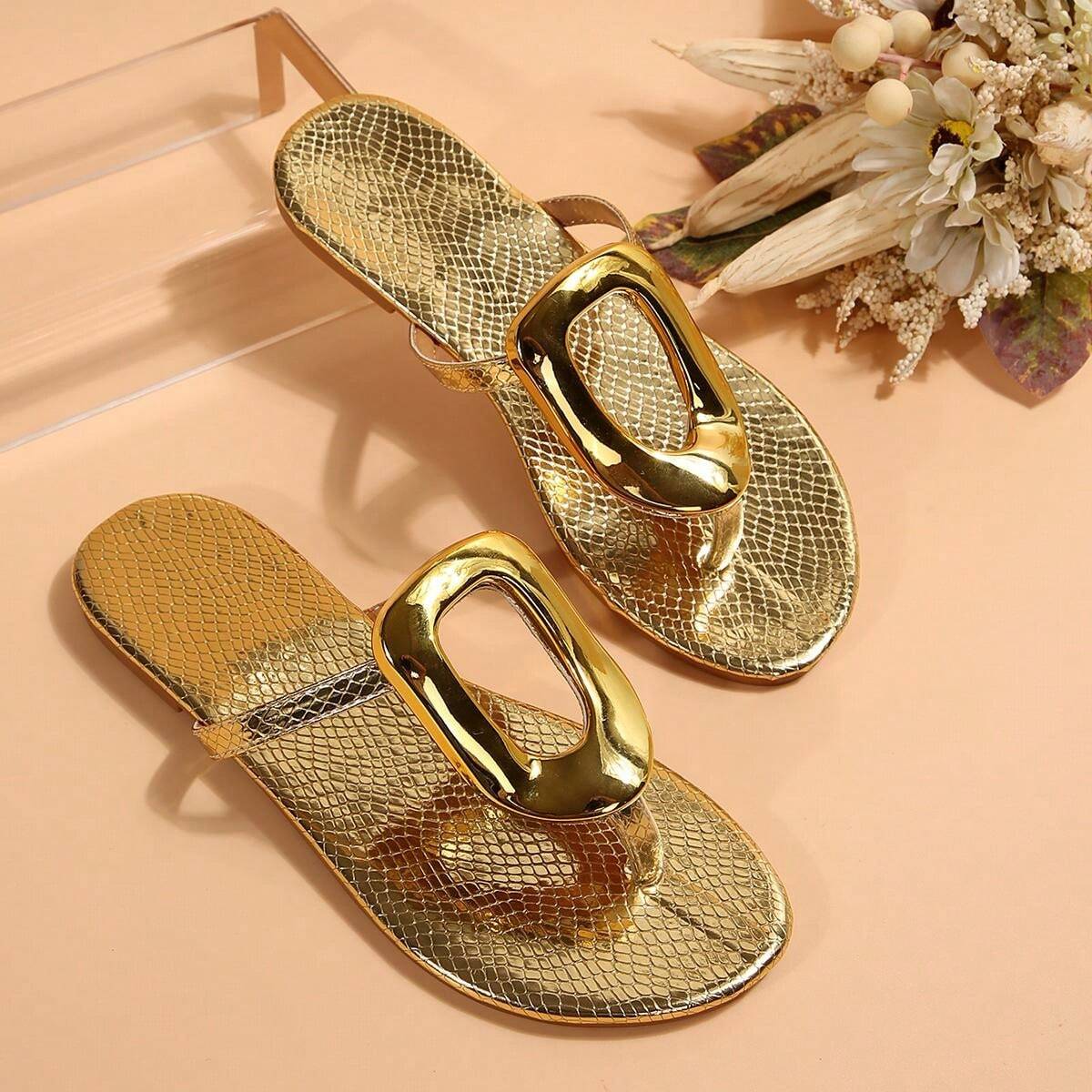 GoldenEase™ Sandalias Planas De Ajuste Ancho Con Puntera Abierta Premium