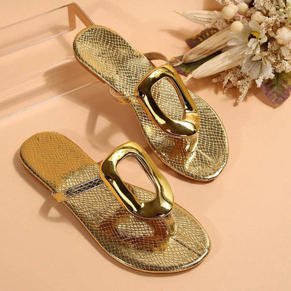 GoldenEase™ Sandalias Planas De Ajuste Ancho Con Puntera Abierta Premium