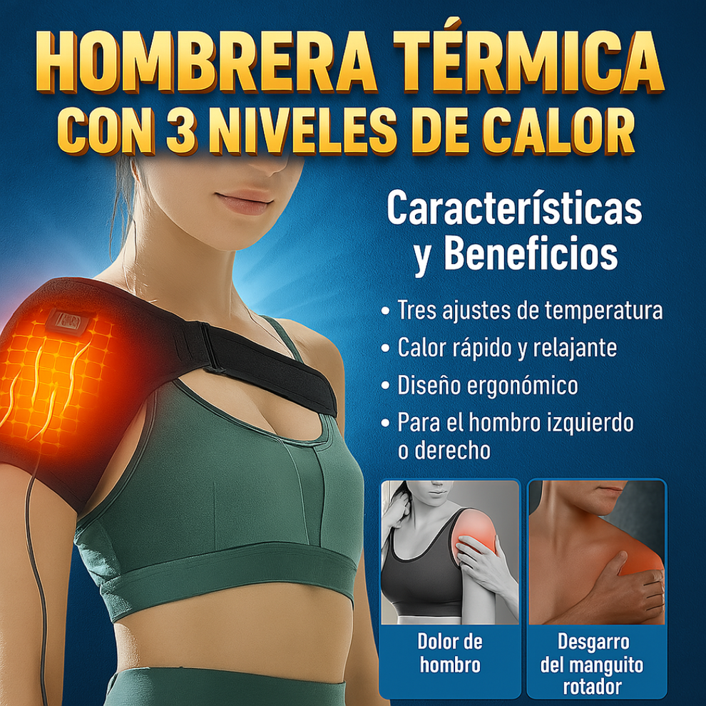 Hombrera Térmica Ajustable Alivio Inmediato del Dolor