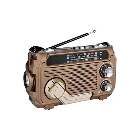 Radio de emergencia con powerbank y alerta SOS