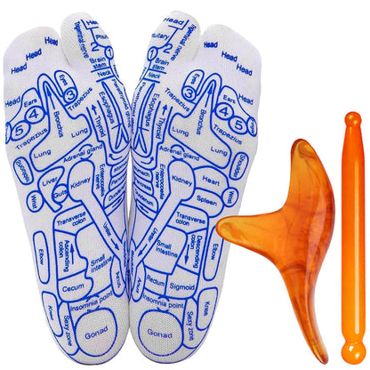Calcetines para masaje, acupresión y reflexología (gratis herramienta de masaje)