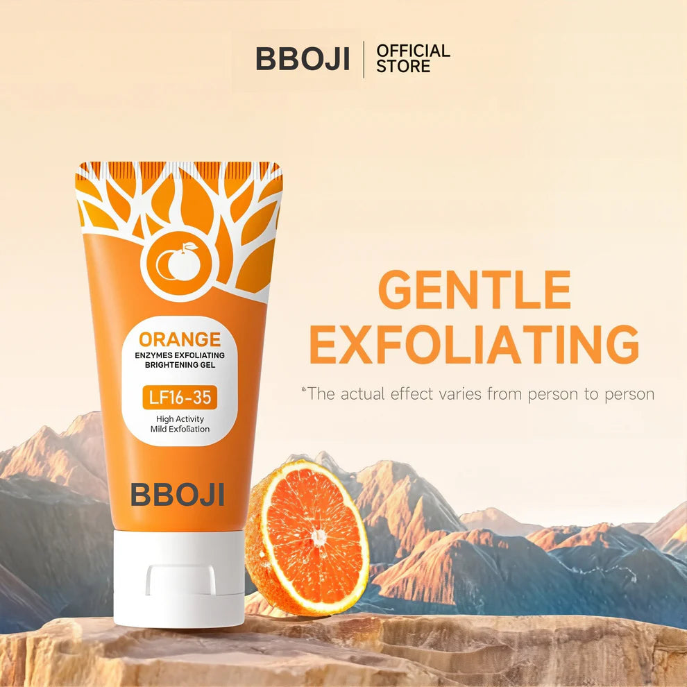 Gel exfoliante con enzimas de naranja