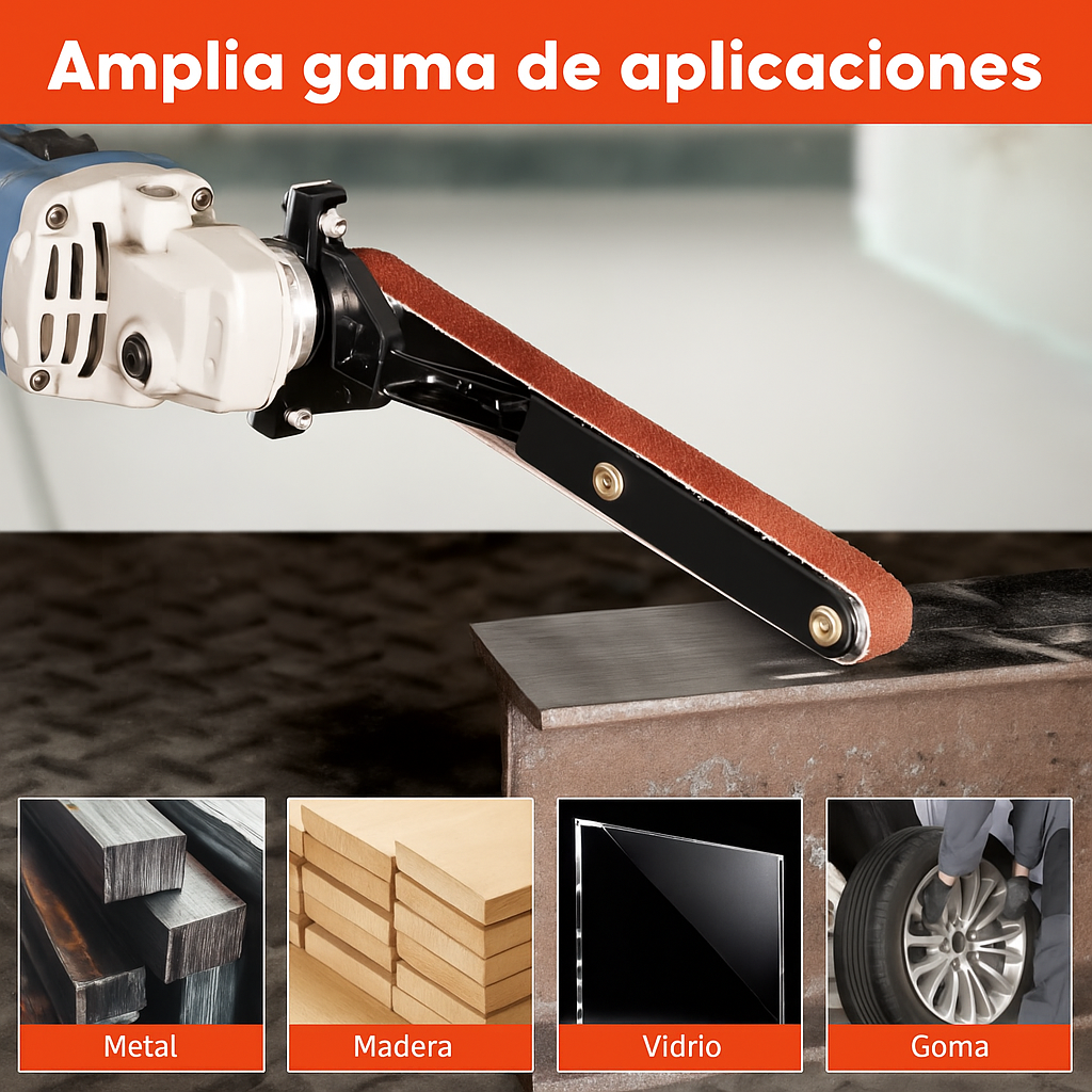 🔧 1 Adaptador de Lijadora de Banda ProFitGear™ + 20 Lijas Intercambiables
