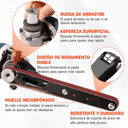 🔧 1 Adaptador de Lijadora de Banda ProFitGear™ + 20 Lijas Intercambiables