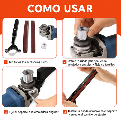 🔧 1 Adaptador de Lijadora de Banda ProFitGear™ + 20 Lijas Intercambiables