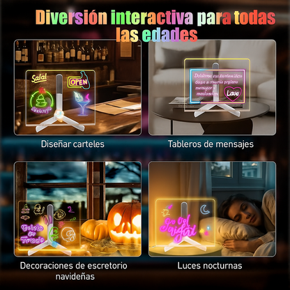 LightScript™ – Tablero LED Montessori Creativo Reescribible con Luz RGB