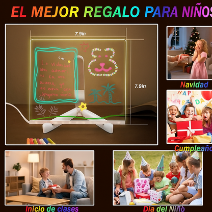 LightScript™ – Tablero LED Montessori Creativo Reescribible con Luz RGB